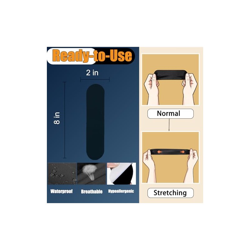 Kinesiology Tape Precut Strips, Beige, 60 Count