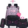 Meetbelify Rolling Backpack for Girls Backpack with Wheels for Elementary
