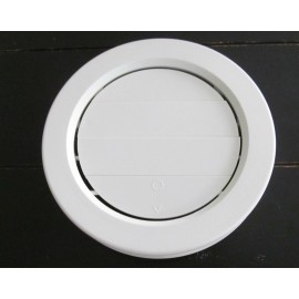 D&W 6 7/8" WHITE Round Ceiling A/C Vent 1 1/2" Collar Cover Open Close Rotate RV