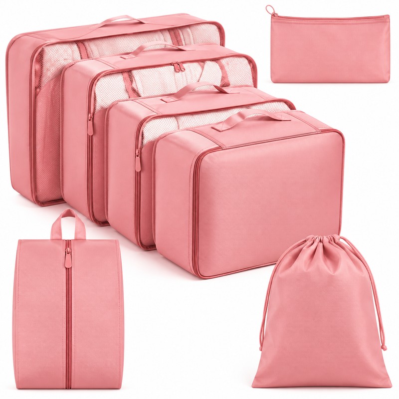 7-Piece Travel Packing Cubes Set – Foldable Luggage Organizer Bags
