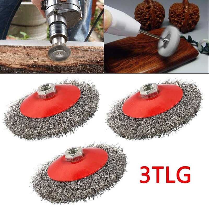 MorNon 3 x Cup Brush Angle Grinder 115 mm M14