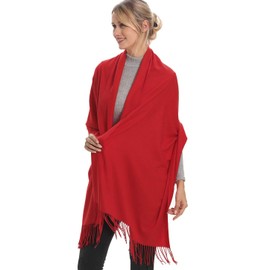 Women Pashmina Scarf Wrap Shawl, Earthy Red Cashmere Soft Wool, Travel Blanket Accessories, Evening Wedding Party, Mom Grandma Friend Sister Wife Girlfriend Christmas Christian Good