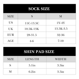 Linkidea Kids Soccer Socks with Shin Guards, 2 Pairs Breathable Knee High Socks with Lightweight Shin Pads, Long Sleeve Cushion Socks for Child 4-6 Years Over Calf Soccer Socks (Black&White, S)