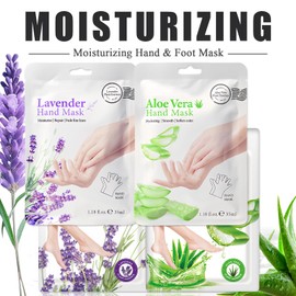ASMAYSA 8 Pairs Hand and Feet Mask, Hand Gloves Moisturizing, Hydrating Foot Mask, Aloe Vera & Lavender Hand and Foot Mask, Hand & Feet Peeling Mask for Men Women Repairing Dry, Cracked Skin