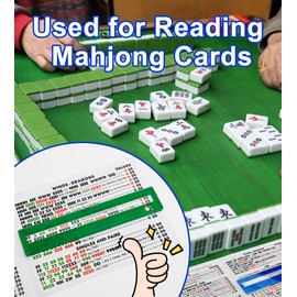 QANIUOS Mahjong Line Finder, 2 Pack Mahjong Rules Reader, Acrylic Card Rules Helper for Mahjong Players Accessories and Gifts(Green*2)