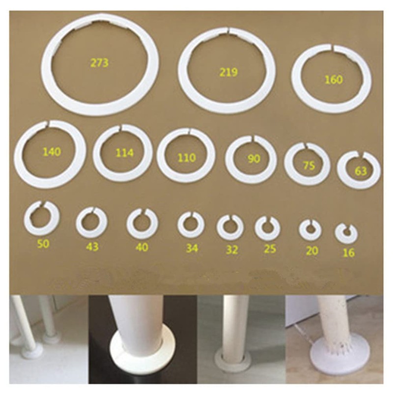 Wall Flange Cover Collars Plastic Radiator Pipe Collars, 4 Pieces,Water