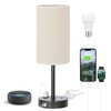 Fenmzee Touch Table Lamp - Beige, 3-Way Dimmable, USB A