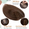 S-noilite Real Human Hair Topper Upgraded Silk Base Clip in