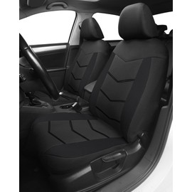 TOYOUN Car Seat Covers Black - Front Seat Covers for Van Sedan SUV- Universal Fit-Breathable Seat Covers Front Pair