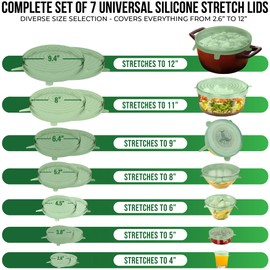 Reusable Silicone Stretch Lids - Stretchy Silicone Lids For Bowls - Reusable Silicone Bowl Covers Reusable - Silicone Covers For Bowls - Silicone Microwave Cover - Mint Frost Stretchy Lid Set