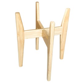 Hitomsu Bamboo Plant Holder Stand, Wood Cross Plant Stand Indoor Corner, Water Filter Stand, Height 16in width 13in