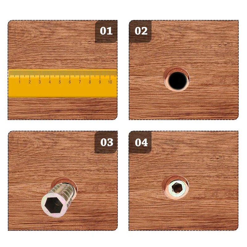 Veda M6 X 15 TYPE E UNHEAD WOOD INSERT NUTS