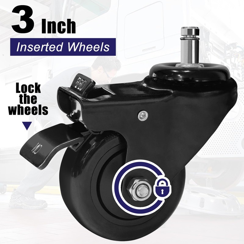 Rolling Shop Stool with Wheels, Heavy Duty Garage Work Mechanic