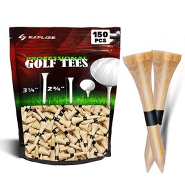 SAPLIZE Golf Bamboo Tees, Pack of 150 (38 mm) - Biodegradable, Durable and Stable Golf Tees