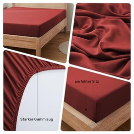 puredown® Fitted Sheet 140 x 190 cm Microfibre Bed Sheet for, Mattress Height up to 25 cm, Comfortable Breathable Fitted Sheets Bed Linen, Oeko-Tex Certified