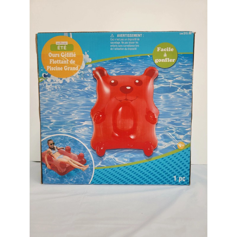 Creatology Inflatable Large Gummy Bear Swimming Pool Floating Water Raft