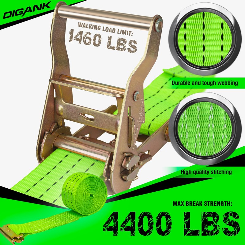 Digank E Track Wheel Chock Tie Down Kit, 2in*15ft Heavy