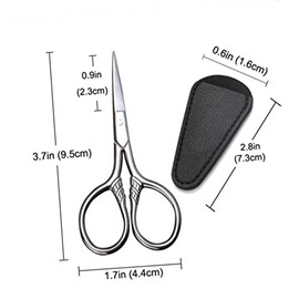 1set Portable Beard Scissors Pu Cover Trimming Shears for Facial Hair Grooming for Home and Salon Use Small Tool for Men