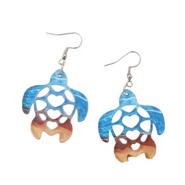 Boho Sea Wave Earrings Lightweight Acrylic Turtle Mermaid Dangle Statement Earrings Cute Starfish Shell Seahorse Earring Summer Beach Jewelry for Women, Metal Acrylic, acrylic