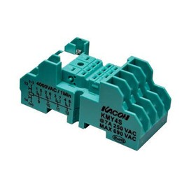 KMY4S, Relay Socket for 505-4P, HR705-4P Series, 14 pins, DIN Rail, Green Color
