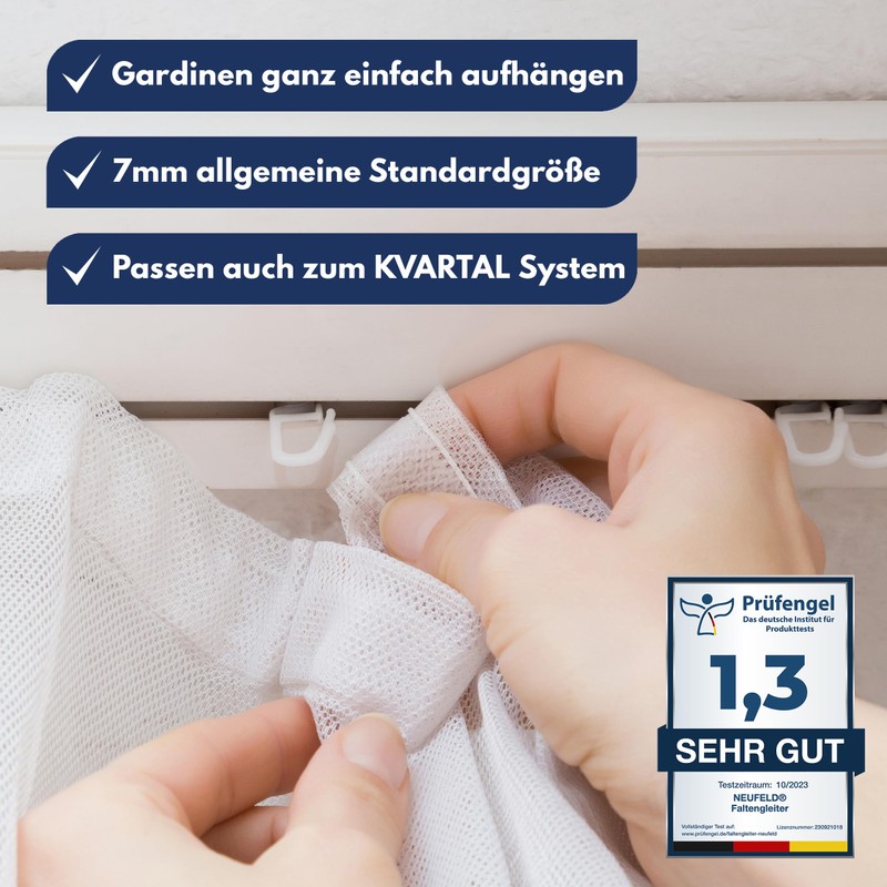 NEUFELD® 120 curtain gliders for inner rails (including 6 locks),