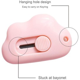 Pink Mini Utility Knives Cloud Shaped Box Cutter,Portable Paper Cutter,Retractable Letter Opener Assorted Colors Cloud Envelope Slitter,Cutting and Measuring Devices,Office Supplies