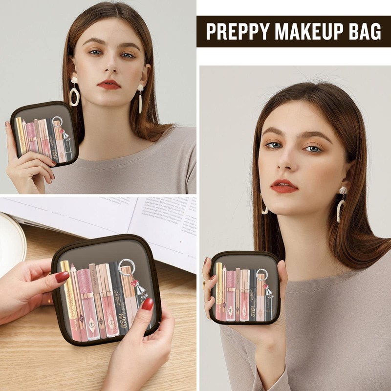 izuzta - Bolso pequeño de nailon con cierre para maquillaje,