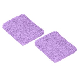 PATIKIL 2pcs 8x8cm Sport Wristbands Cotton Terry Cloth Absorbent Sweatband for Tennis Baseball Exercise Athletic Running Light Purple