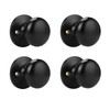 Probrico Dummy Door Knobs, 4 Pack Black One Side Dummy