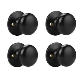 Probrico Dummy Door Knobs, 4 Pack Black One Side Dummy Handles Matte Black Finish, Non-Turning Inactive Lever