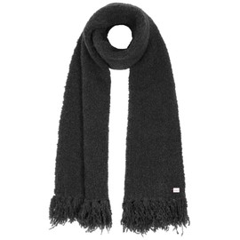 Bedacht Bratz Alpaca Wool Scarf Winter Scarf Women's Scarf Fringe Scarf Knitted Scarf with Fringes, black
