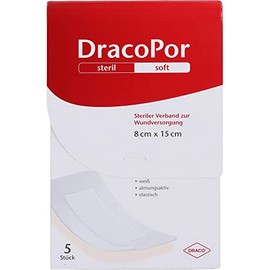 Dracopor Wound Dressing 8 x 15 cm Sterile Pack of 5