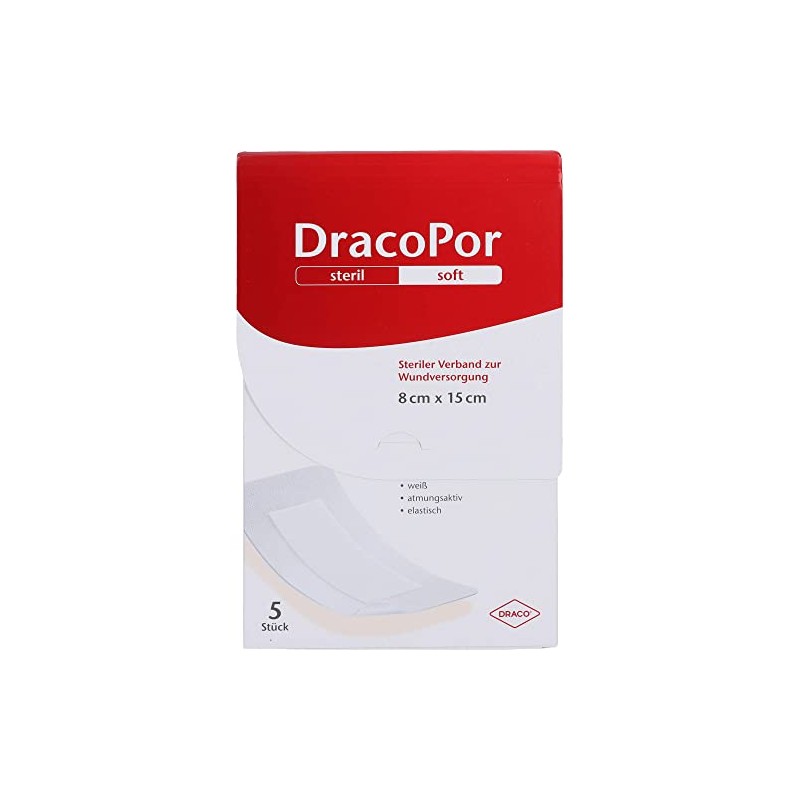 Dracopor Wound Dressing 8 x 15 cm Sterile Pack of