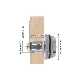 PATIKIL 3/4" Combination Cam Lock, 3 Pcs File Cabinet Locks with Combination Password Coded Cabinet Locks with Cylinder Chrome for 0.2-0.5" Thick Wood Drawer Mailbox Filing Cabinet, Silver