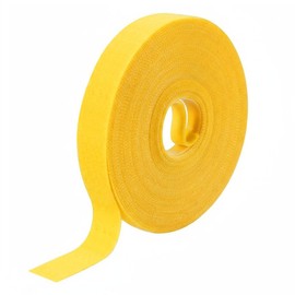 Cable Ties Strong Double-Sided Yellow 0.8 inch (20 mm) Width 32.8 ft (10 m) Length Cable Ties Tape Wire Bundling Organizer Wire Organizing Fastening Storage Freely Cut Reusable Heat Resistant Width