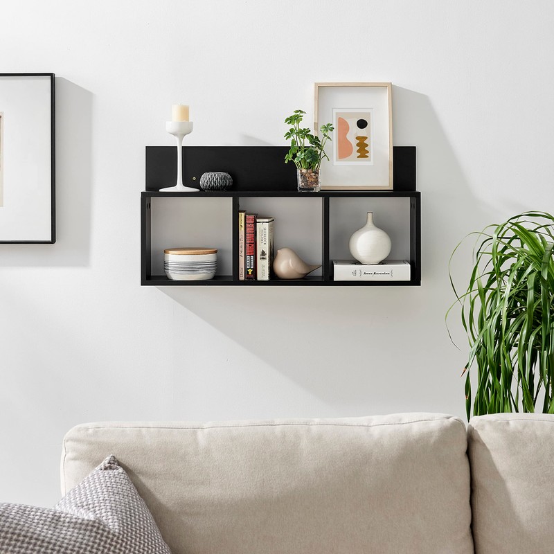Danya B. Modern 3 Cube Floating Wall Shelf with Display