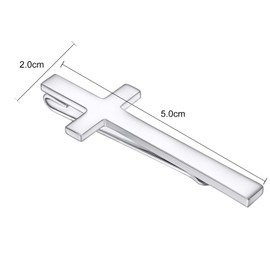 Asienice Stylish Tie Clip, Cross Silver, For Weddings, Business, Everyday Work, For Ceremonies, Funerals, Accessories, Present, Non-Precious Metal, No Gemstone