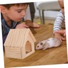 Mipcase Hamster Wooden Hideout House Durable Wooden Small Animal Habitat