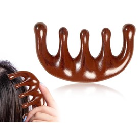 Lhbwhiz Massage Comb, Wooden Comb with Wide Tooth, Multi-Purpose Scalp Gua Sha Comb, Wooden Hair Comb, Head Massage Round Tooth Comb, Fatigue Relieves Gua Sha Massage Tool, Head Massager, for