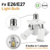 DiCUNO 5 in 1 E26 Light Socket Splitter Adapter, Standard