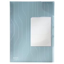 Leitz CombiFile Organiser Folder, Pack of 3, Holds up to 40 A4 Sheets, Transparent, Matte, Blue, 200 Micron PP Material, 47290035