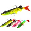 4 Pieces Soft Fishing Lures for Bass Lead Head Jigs
