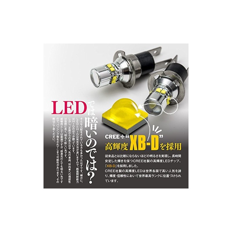 e-auto fun Short Type H3C LED Bulb, 50W, 12V/24V, White,