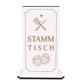 Dekolando Home Accessories Engraved Table Stand with Saying - Stammtisch - Wooden Stand for Standing 10 x 20 cm