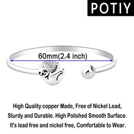POTIY Sloth Charm Bracelet Sloth Gifts Lazy Bracelet Relax There's Always Tomorrow Gifts for Women (Silver)