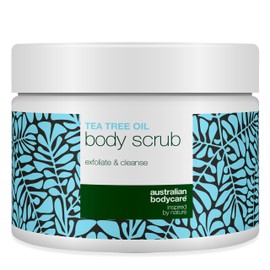 Australian Bodycare Body Scrub 400 ml for Pimples on Back & Body, Blemished Skin, Ingrown Hair, Rub Skin, Strawberry Legs, 100% Natural Tea Tree Oil, 100% Vegan