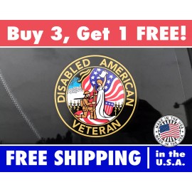 Avery 1105 EZRS Wrap Vinly DAV Disabled American Veterans Sticker United States Car Bumper Decal Circle
