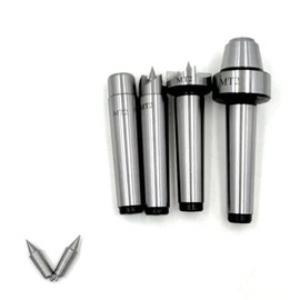 Live Center Wood Lathe Drive Spur Cup 4pcs Set with 2Pcs Extra Replacement Tips with Good Quality Wooden Box (MT2)