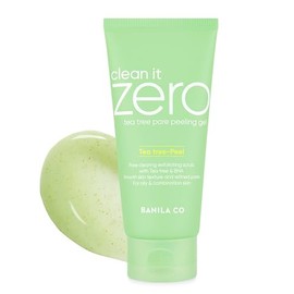 BANILA CO Clean It Zero Gel para pelar poros de árbol de té, esmalte facial y gel exfoliante vegano para piel grasa, propensa al acné, exfoliante suav