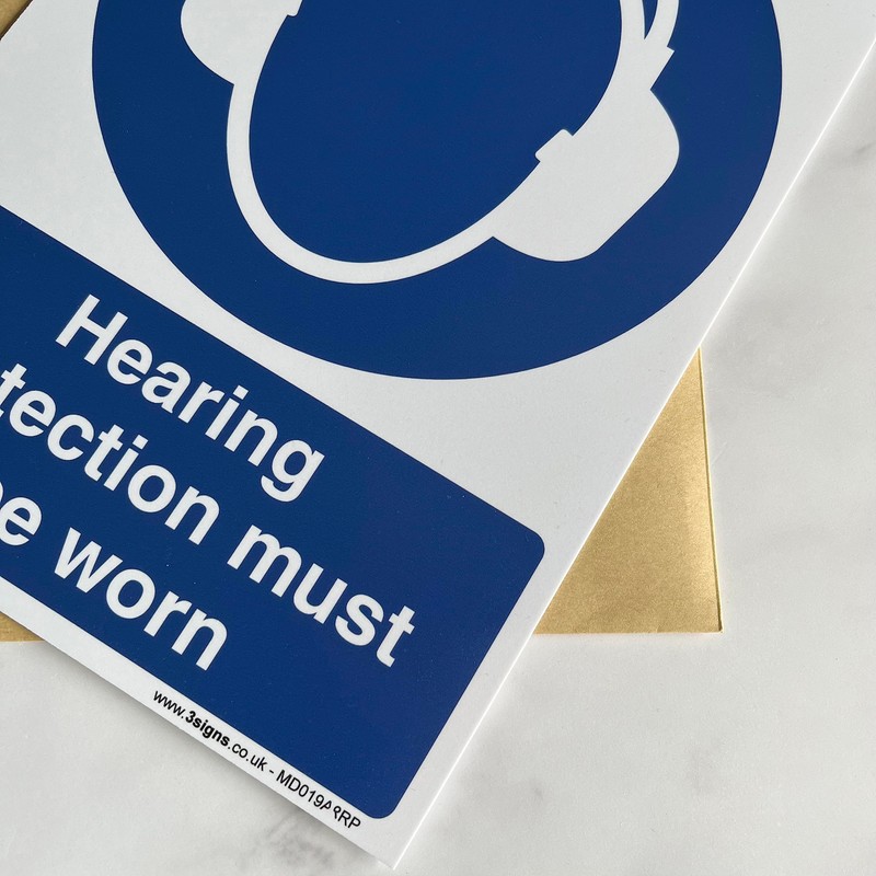 Hearing Protection Must Be Worn Sign - A4 Rigid Plastic